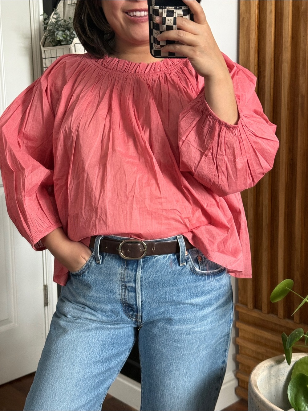 THE GREAT Prim Top in Cherry Blossom. Size 2 fit oversized